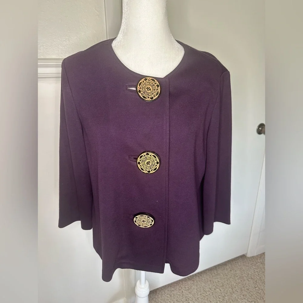 Coldwater Creek Purple Cape with Ornate Design size S